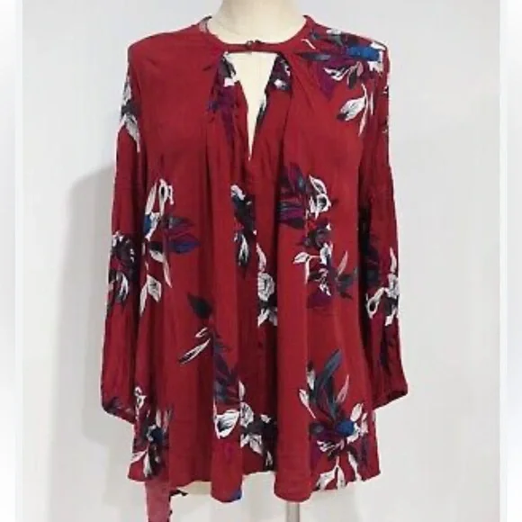 Free People Electric Orchid Tree Swing Tunic Dress Red - Picture 14 of 15